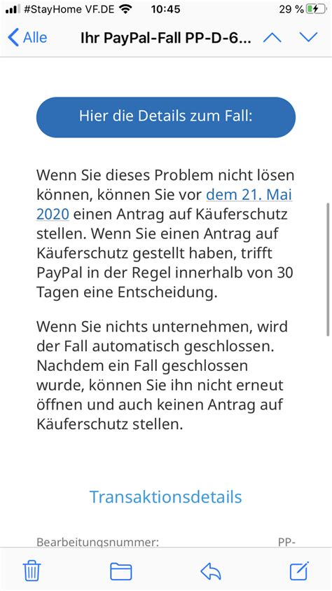 antrag auf PayPal anbieterschutz